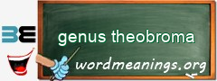 WordMeaning blackboard for genus theobroma